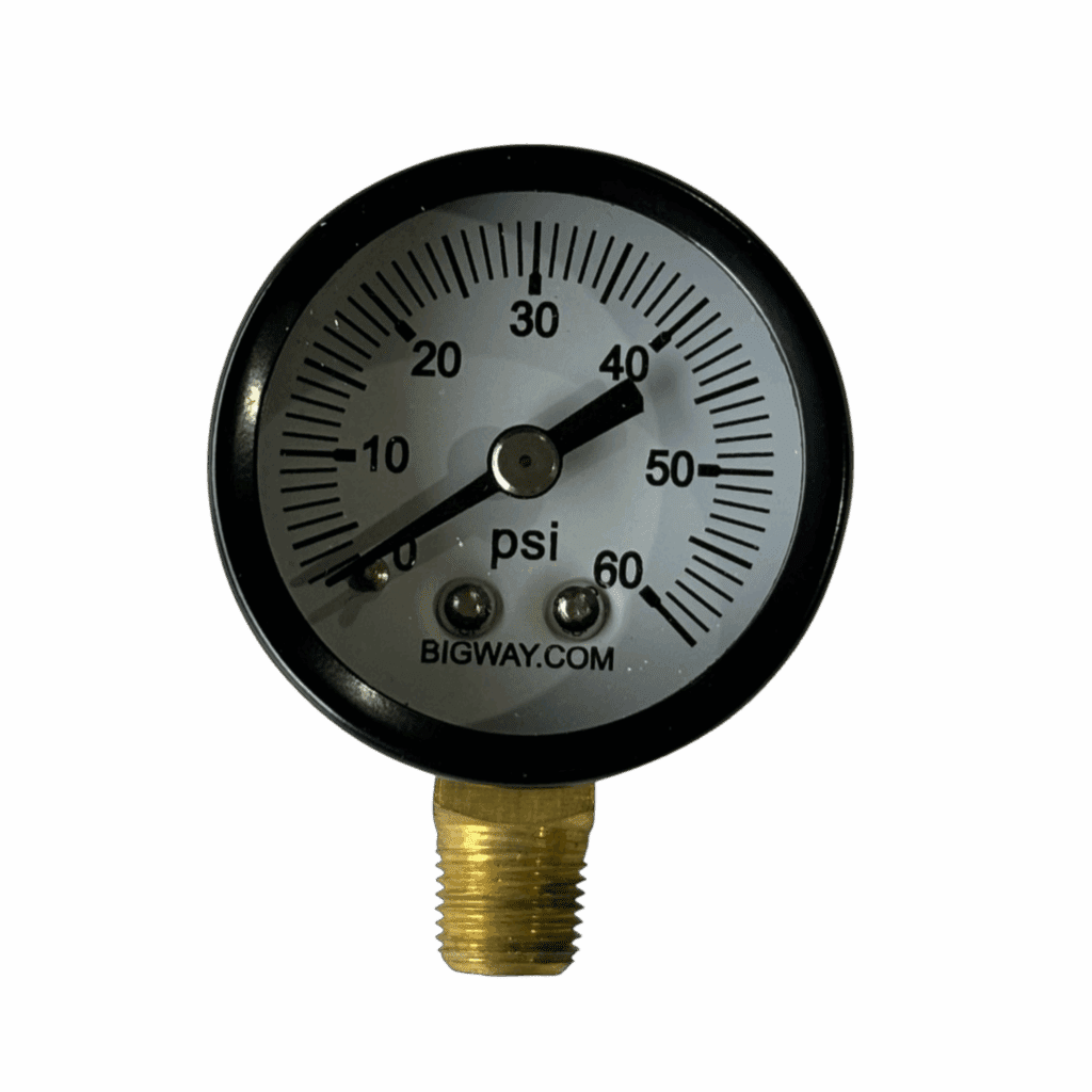 Pressure gauge showing approximately 8 psi.