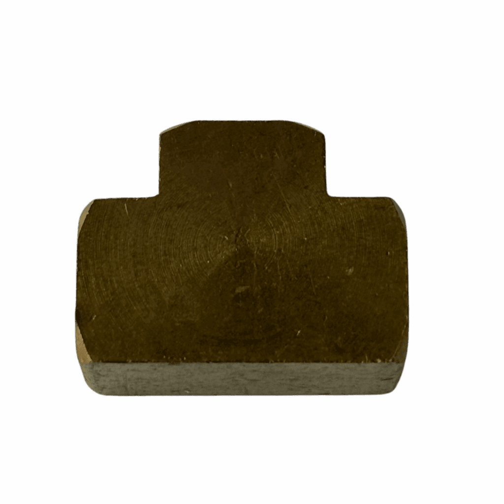 A small, brown, rectangular object with a notch on top.