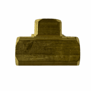 A vintage brass or bronze mechanical part with a rectangular base.