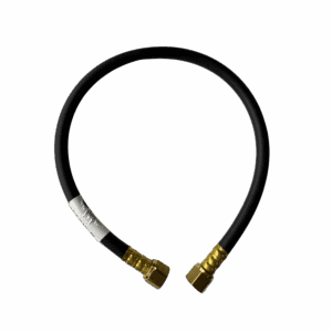 A flexible hose with brass fittings on both ends.