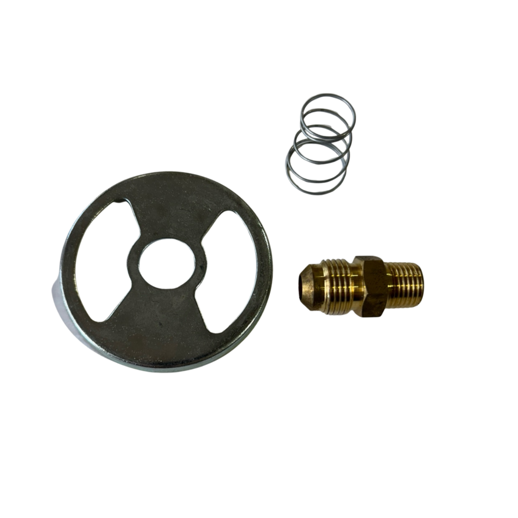 Metal components on a black background.