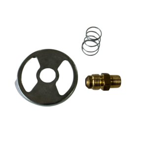 Metal components on a black background.